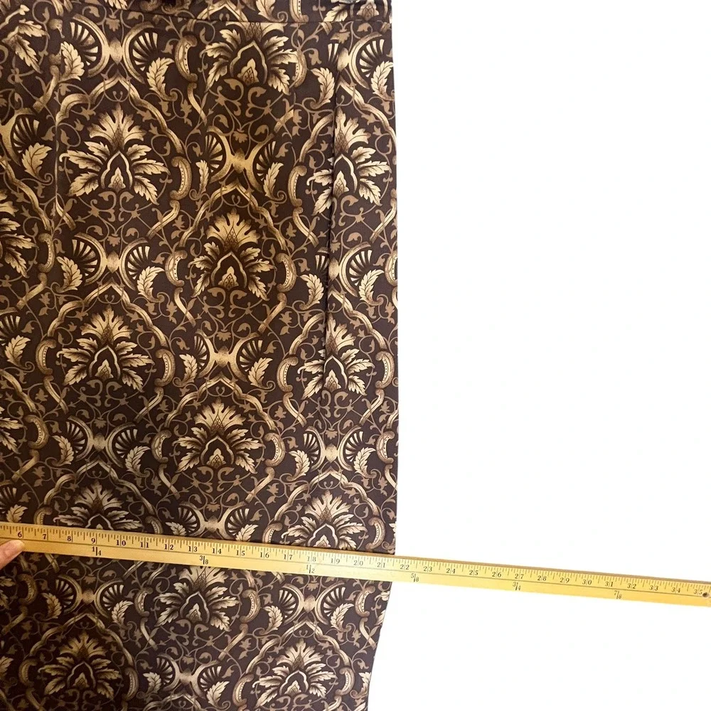 Talbots Silk Maxi Skirt 12 Brown Damask Baroque Regencycore VTG 90s Old Money